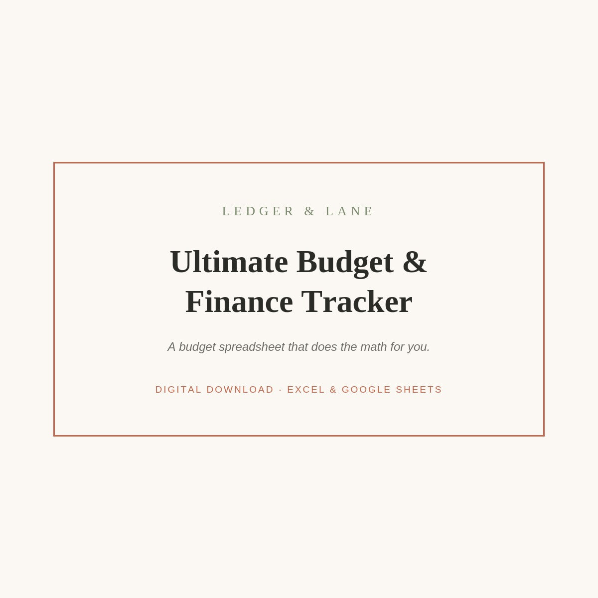 Ultimate Budget & Finance Tracker