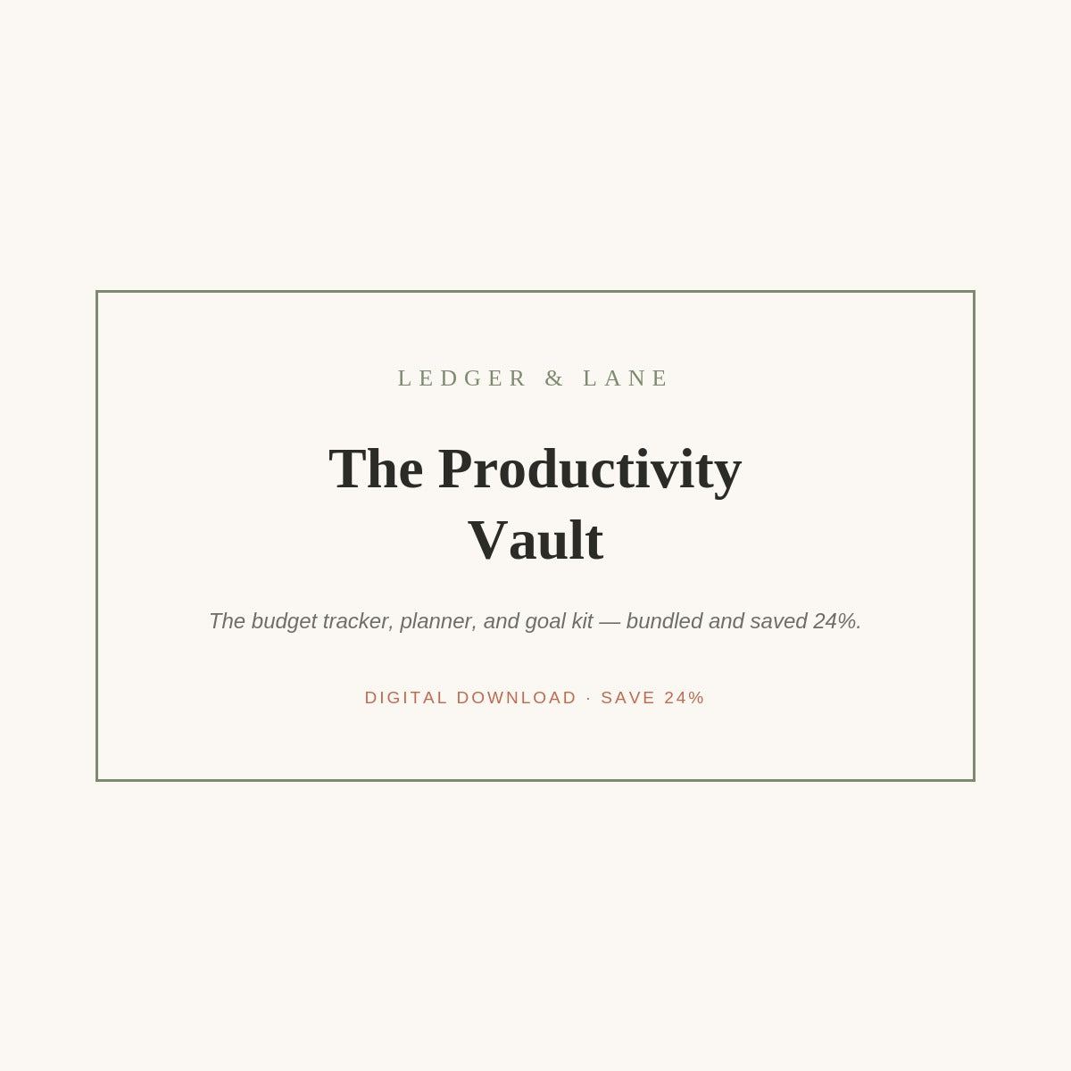 The Productivity Vault